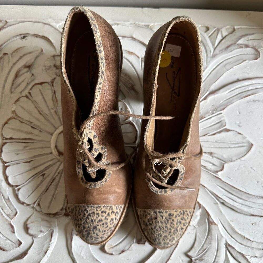 Schuler & Sons Leopard Print Ankle Anthropologie Artisan size 10.5 - Picture 7 of 10